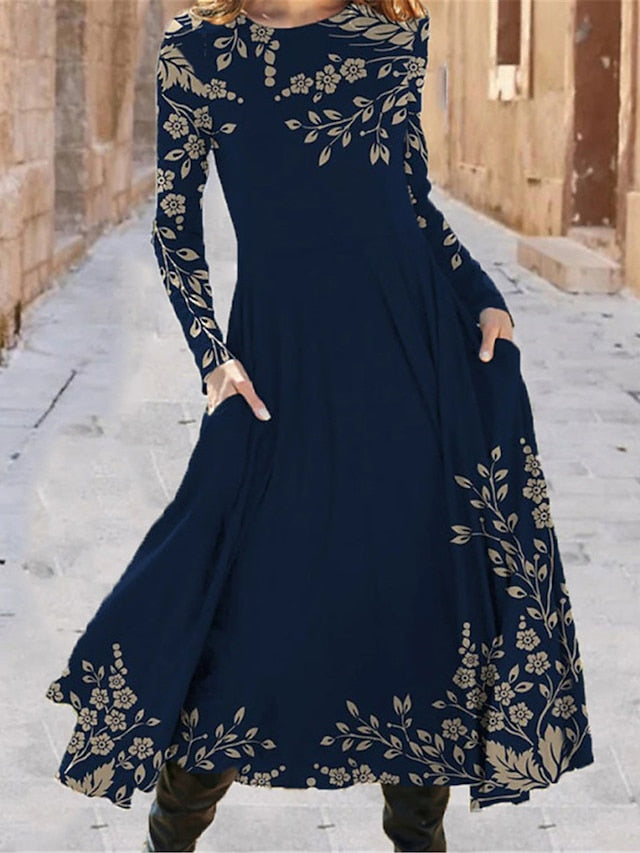 Women's Midi Dress A Line Dress Casual Dress Winter Dress