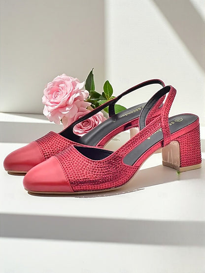 Gold - Block Set Matching Women's and Heel Sandals Clutch