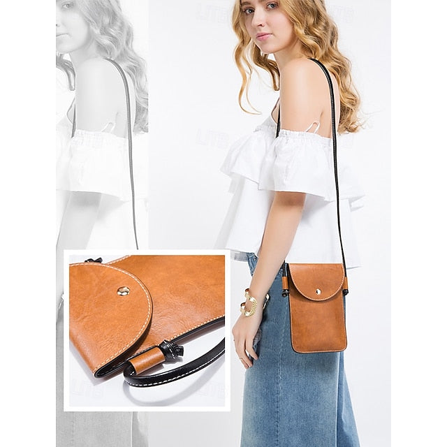 Faux Bag Women's Set Handbag 4-Piece – Leather Shoulder