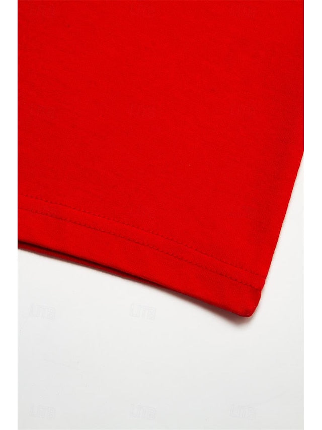 Valentine Women's Heart T Shirt Cute Red Tee Regular Tops