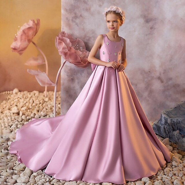 Flower Party Dress Girl Girls' First Kids Communion