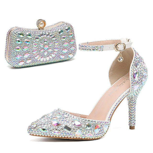 Heel High Multicolor with Rhinestone Women's Wedding Shoes