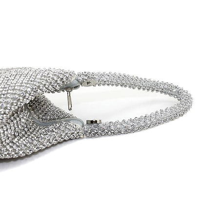 Elegant Crystal Evening Bag - Rhinestone Silver Women's