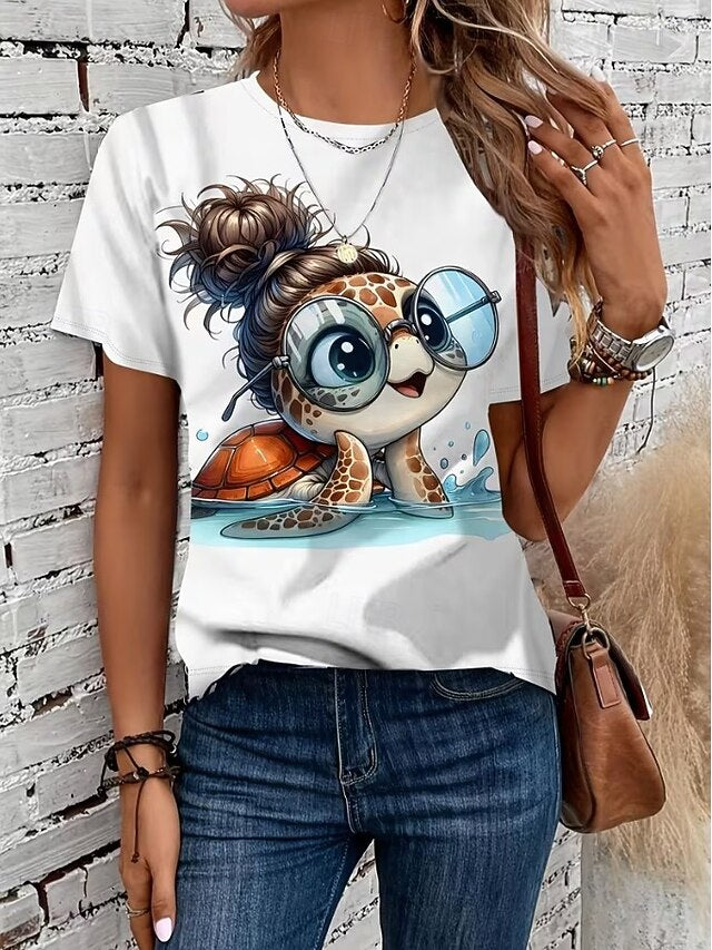 Women's T Shirt Print Graphic Animal Ocean Stylish Classic