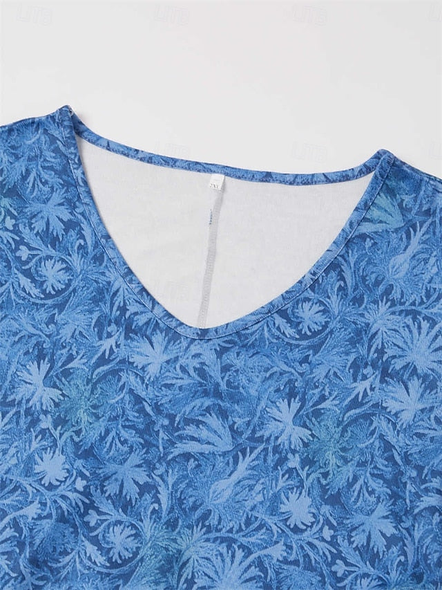 Women's Winter Dress T Shirt Dress Tee Dress Floral Tribal