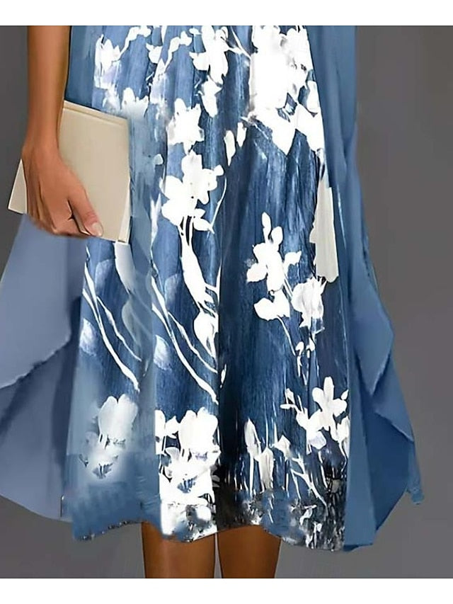 Women's Graduation Dress Midi Dress Chiffon Dress Shift