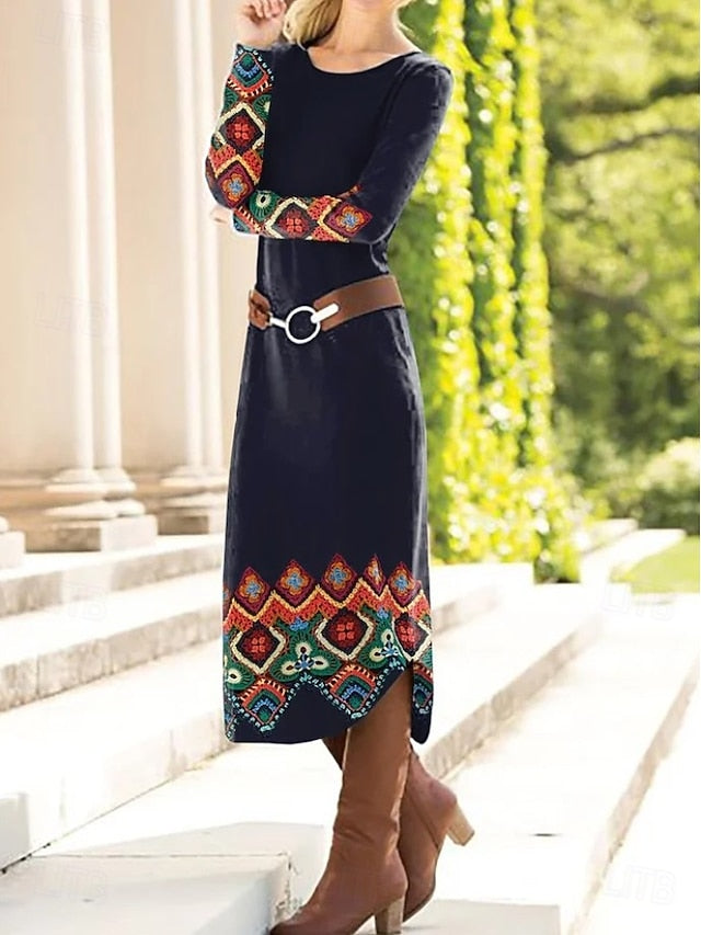 Women's Midi Dress Sheath Dress Shift Dress Party Casual