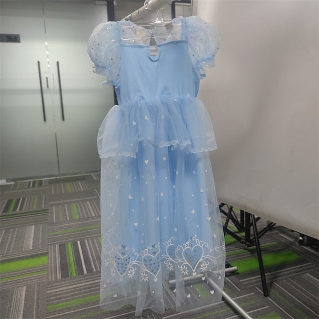Girl Cloak Dress Cosplay Elsa Flower Frozen Princess