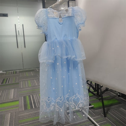 Girl Cloak Dress Cosplay Elsa Flower Frozen Princess