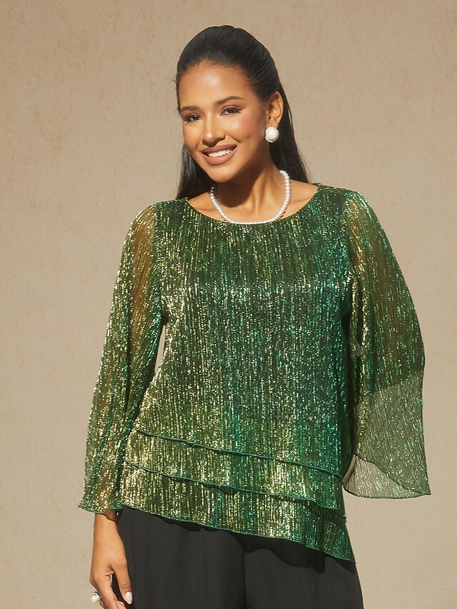 Women's Blouse Dressy Tops Flowy Tops Chiffon Tops Sequins
