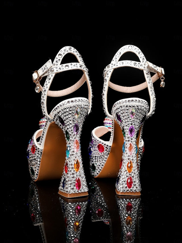 with Women's Rhinestone Platform Matching Sandals High Heel