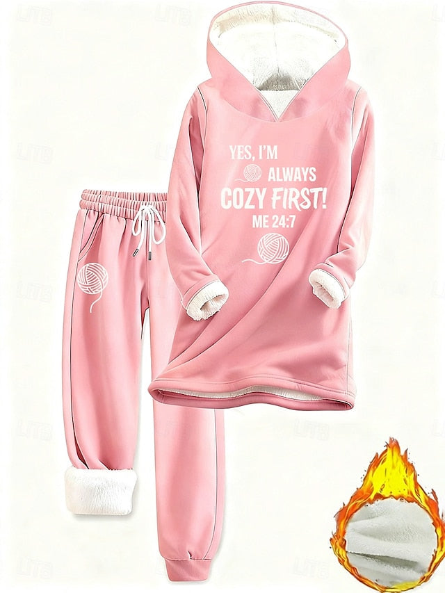 Women's Two Piece Sets Tracksuit Pants Sets Long Sleeve