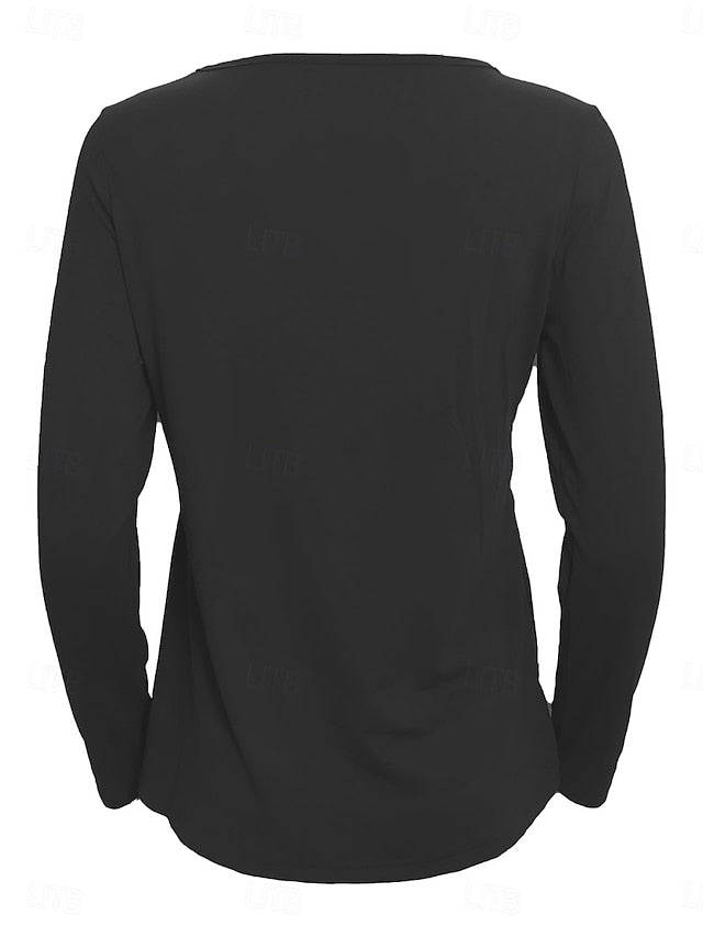 Women's Blouse Peplum Solid Color Stylish Casual Long