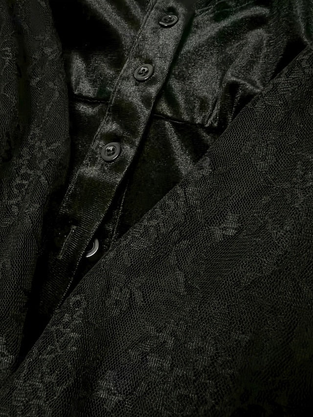 Women's Shirt Blouse Lace Tops Lace Buttons Plain Daily