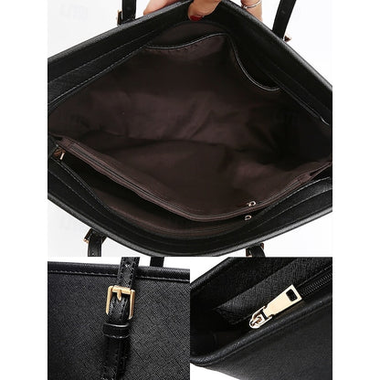 - Women's Faux Tote Brown Bag Leather Classic Large