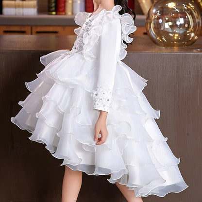Wedding Dress Sleeve Party Special Kids Long Girls' Flower