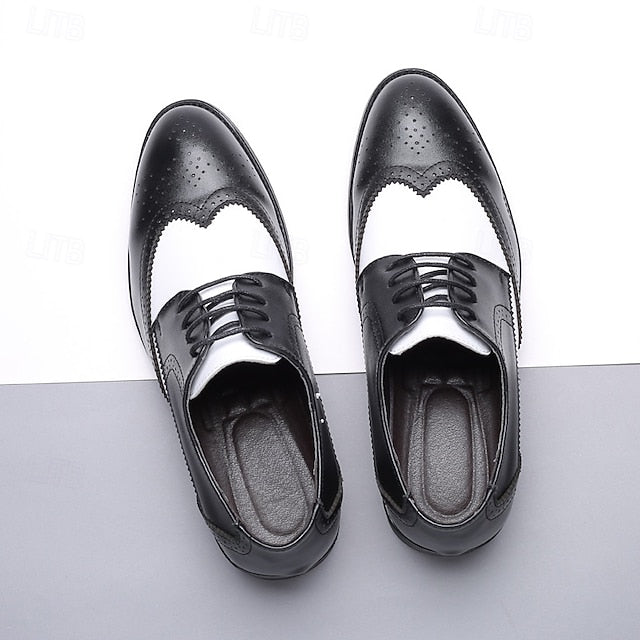Shoes with Brogue and Men's White Black Oxford