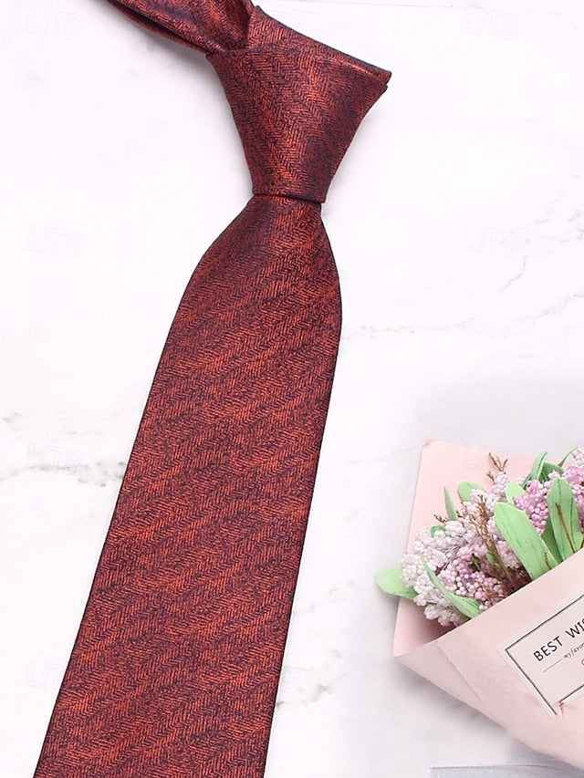– Men's Polyester Stylish Herringbone Christmas Tie