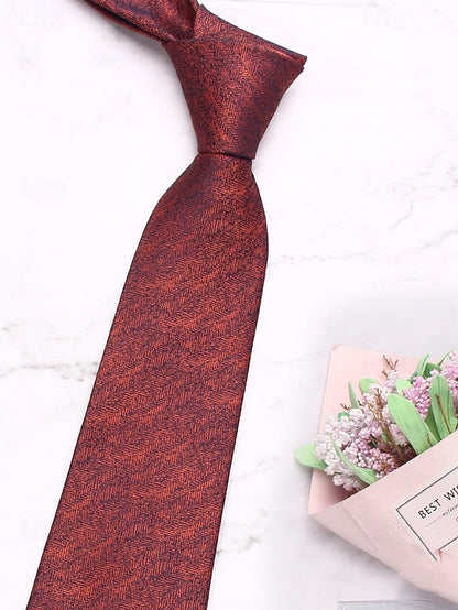 – Men's Polyester Stylish Herringbone Christmas Tie