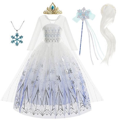 Dress Fairytale Flower Frozen Princess Girl Vacation Elsa