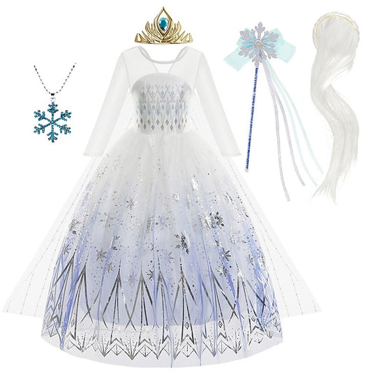 Dress Fairytale Flower Frozen Princess Girl Vacation Elsa