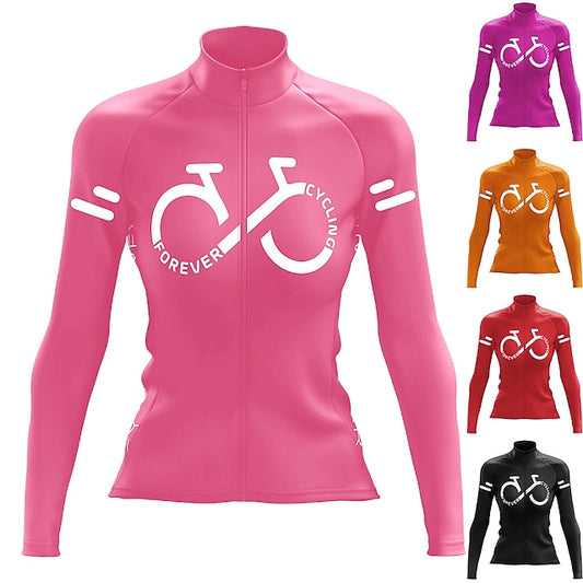 Women's Cycling Jersey Graphic Letter & Number Long