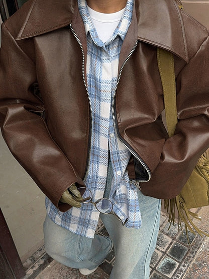 Leather Zipper Warm Faux Women's Comfortable Jacket Pocket