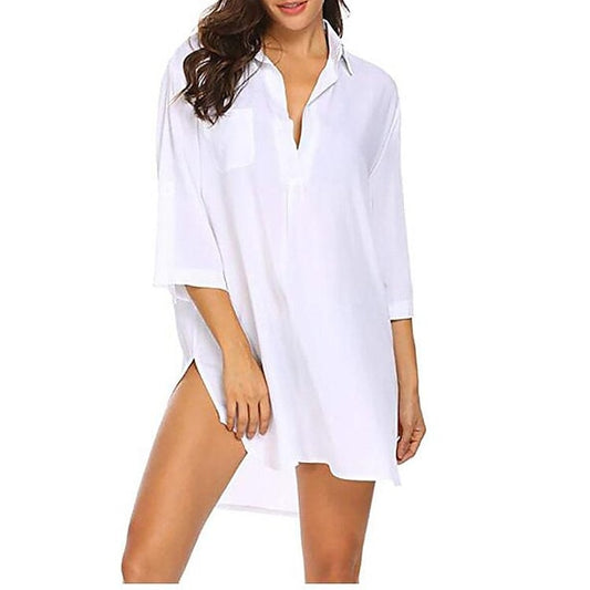 Women's Swimwear Cover Up Beach Top Normal Swimsuit Deep V