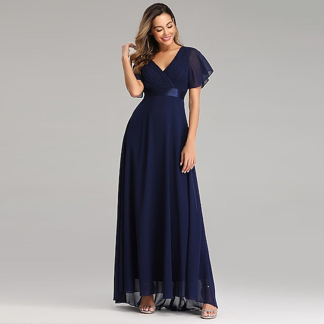 A-Line Ruched Wedding Guest Dress Beach Wedding Elegant Formal