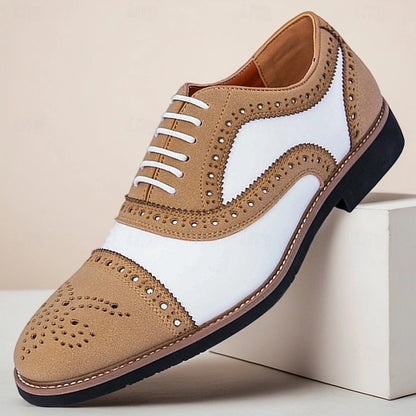 and Shoes Brogue Classic White with Brown Oxford Men's