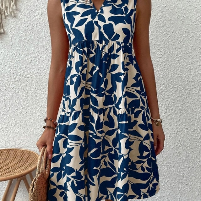 Women's Mini Dress Floral Dress Print Dress Classic Modern