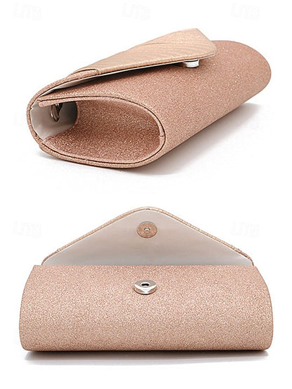 – with Pleated Evening Glitter Bag Champagne Design Clutch