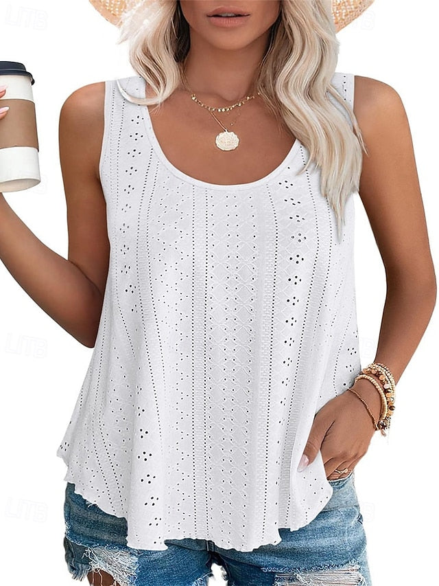 Women's Summer Tops Blouse Eyelet top Dressy Tops Ruched
