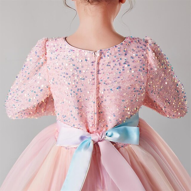 Dress Color Kids Solid Girl Girls' Flower Party