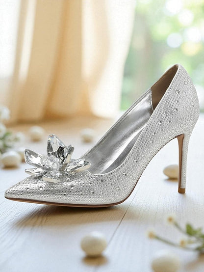 Crystal High Women's Sparkly Pumps Gold Embellished - Heel