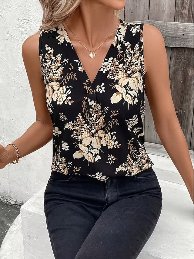 Women's Tank Top Floral Graphic Plants Elegant Vintage