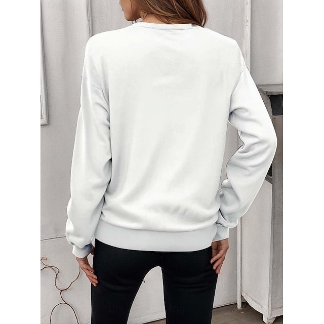 Women's Sweatshirt Pullover Cat Street Casual Sports Basic