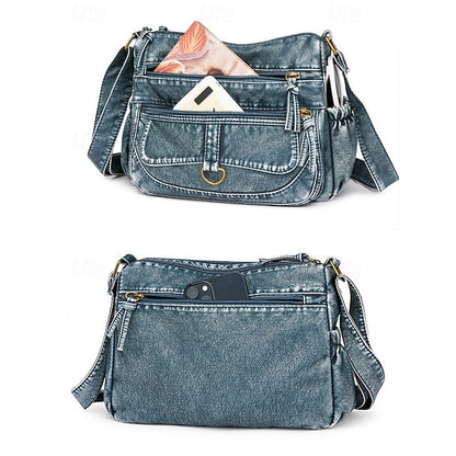 Crossbody Brown Vintage Women's Faux Bag with Leather