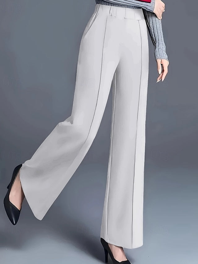 Women's Wide Leg Chinos Streetwear Casual Full Length