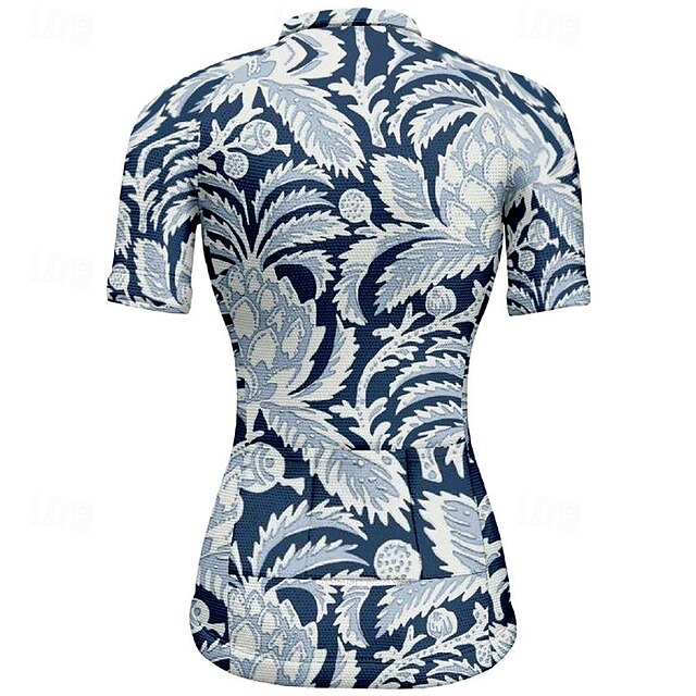 Women's Cycling Jersey Leaf Short Sleeve Bike Tee Tshirt