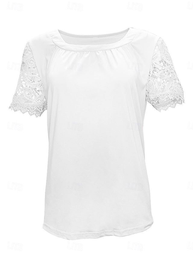 Women's Shirt Blouse Lace Tops Lace Plain Stylish Classic