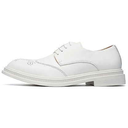 Men's Oxford Perforated with Shoes Leather Faux White
