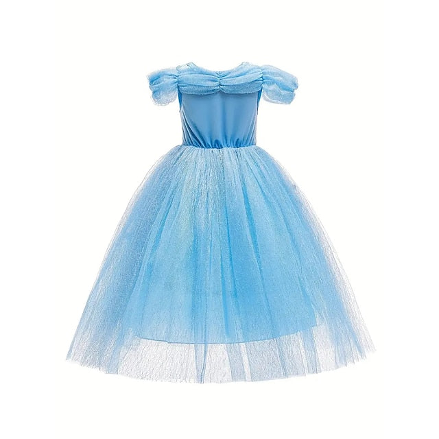 Costume Girl Tulle Elsa Frozen Party Theme Flower Dress Princess