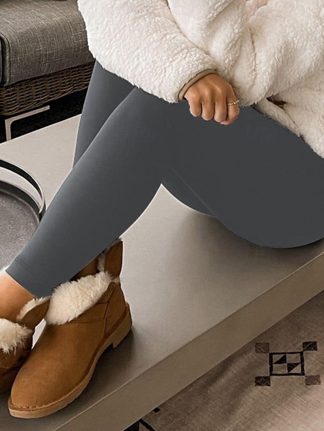 Women's Fleece Lined Leggings Fleece Pants Slacks Leggings