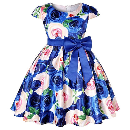Dress Short Sleeve Flower Kids Girls' Party Floral