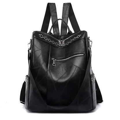 Large Backpack Women's - Leather Multi-Function Capacity