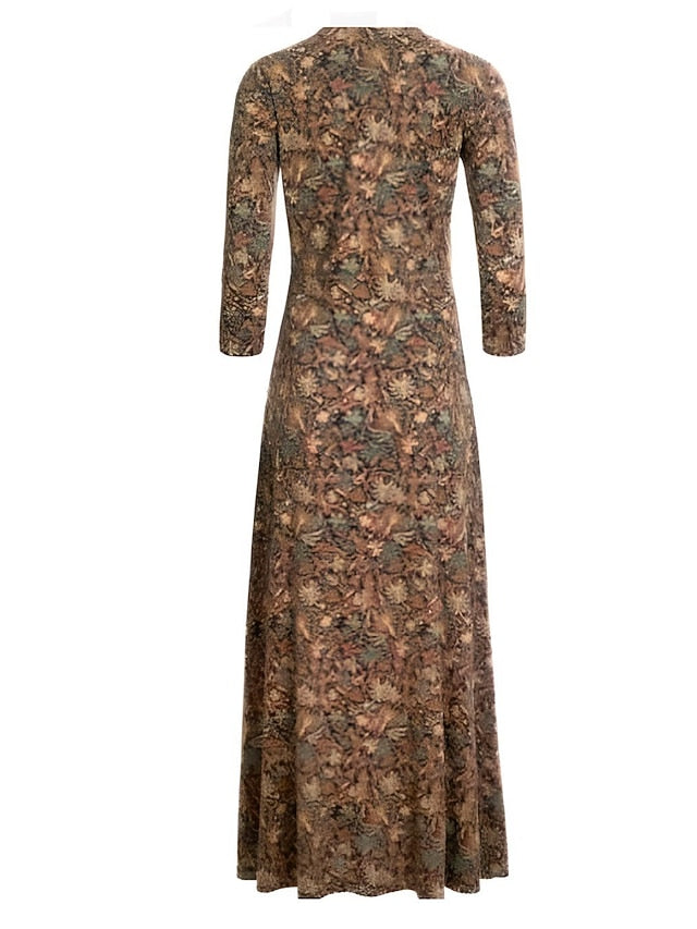 Women's Winter Dress T Shirt Dress Tee Dress Floral Tribal