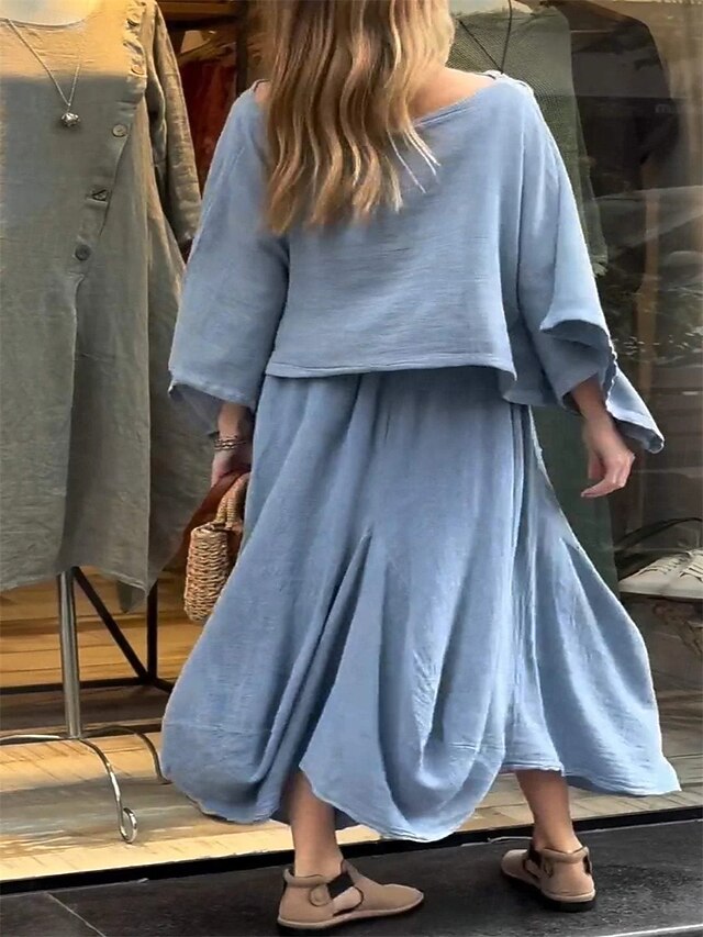 Women's Dress Set Casual Dress Skirt Set Casual Plain