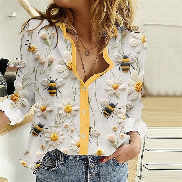 Women's Shirt Blouse Print Floral Elegant Vintage Stylish