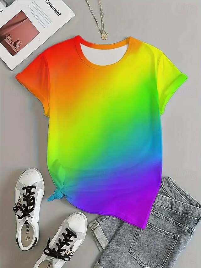 Women's T Shirt Print Ombre Graphic Vintage Stylish Classic